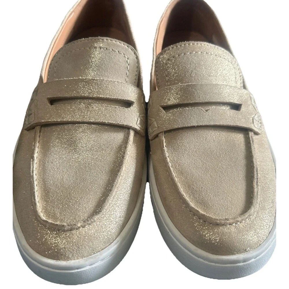 Vionic Uptown Womens Size 6 Leather Penny  Loafers  Slip-Ons Gold Metallic Shoes - Picture 7 of 16